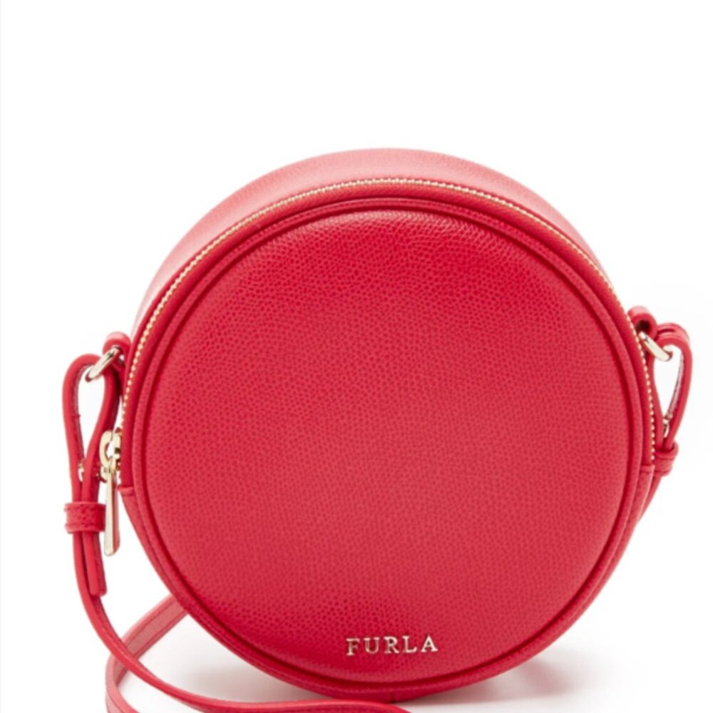 FURLA Crossbody Pouch Red Leather